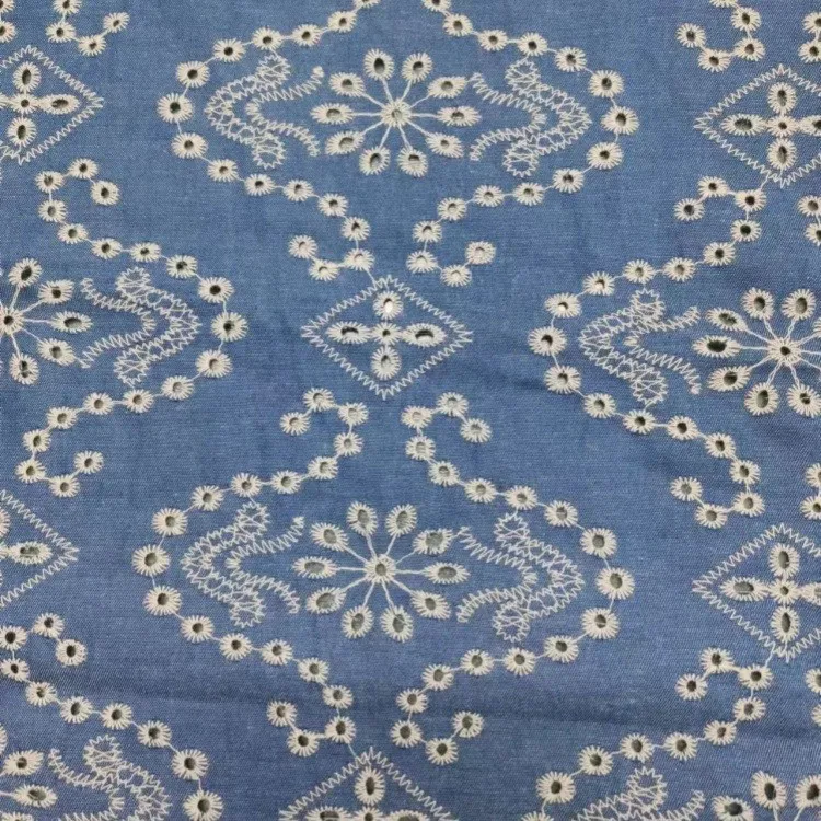 cotton denim embroidered fabric cotton denim embroidered fabric